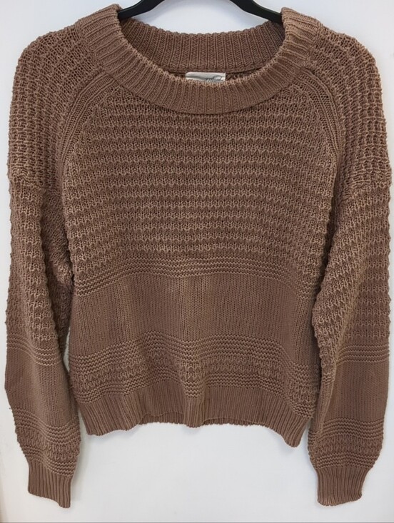 Universal Thread Sweaters - Universal Thread Textured Crewneck Sweater in Brown